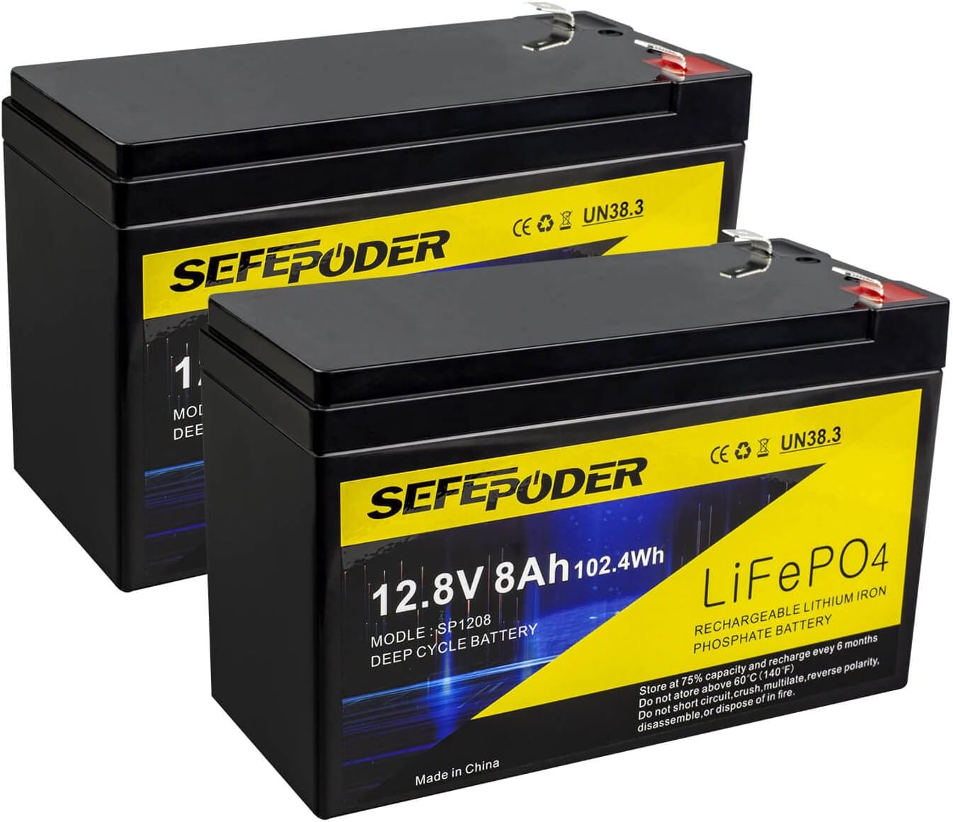 12V 8Ah Lifepo4 Lithium Deep Cycle Battery for Off-Grid Use