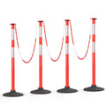 Traffic Delineator Posts 34 in 4-Pack - Portable Parking Barrier