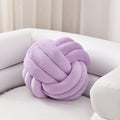 Sioloc Soft Knot Ball Pillow - Round Plush Throw Pillow Lilac
