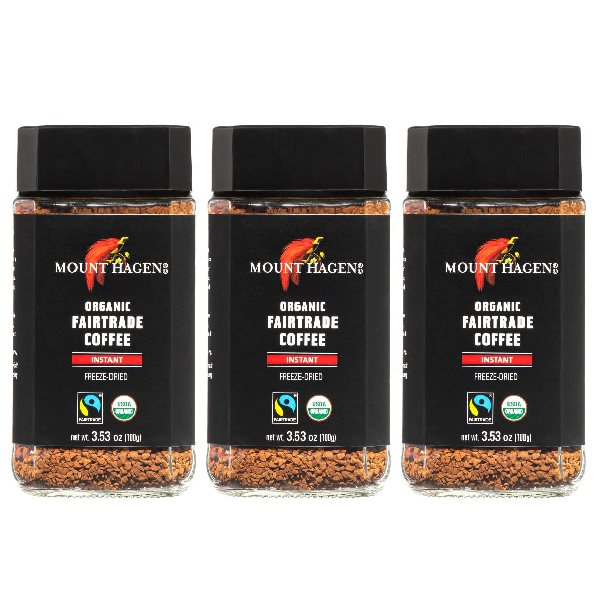 Mount Hagen Organic Freeze Dried Instant Coffee - 3 Pack