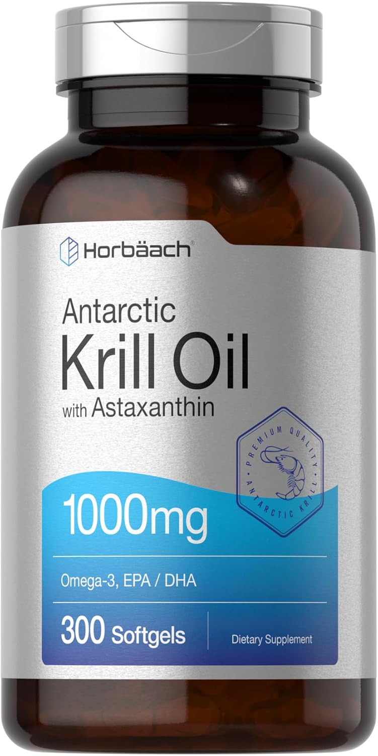 Horbaach Antarctic Krill Oil 1000mg Softgels for Omega 3