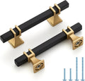 3 inch Black & Gold Cabinet Handles 25 Pack - Modern Zinc-Alloy Pulls