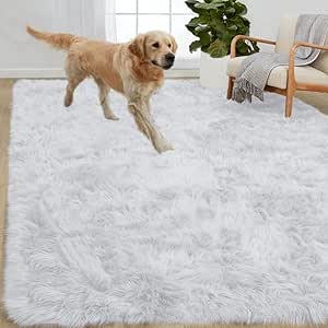 Gorilla Grip Fluffy Faux Fur Rug - Soft, Machine Washable Luxury