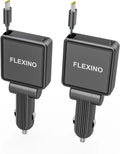 Flexino Retractable Car Charger 2-in-1 45W - Compact Fast Charging