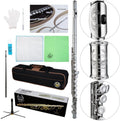 Rhythm C Flute with Engraved Flower Closed Hole 16 Keys - Student