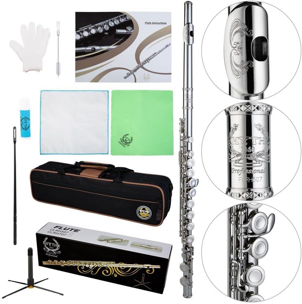 Rhythm C Flutes with Engraved Flower Design for Beginners