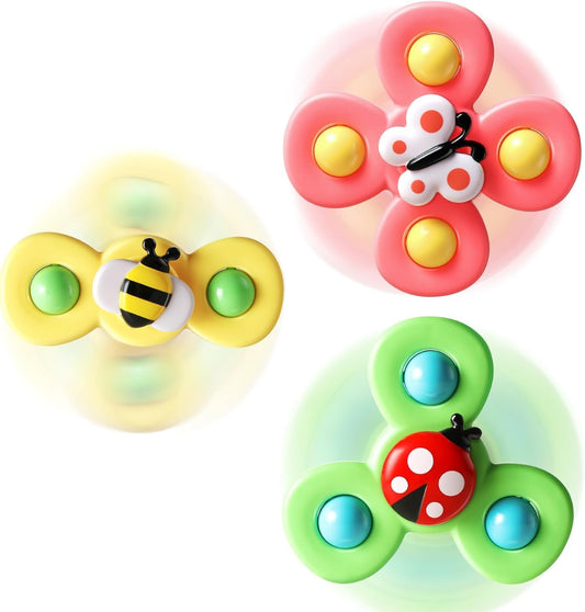 Titain Creations 3PCS Suction Cup Spinner Toys | Sensory Fun for 1-3 Year Olds