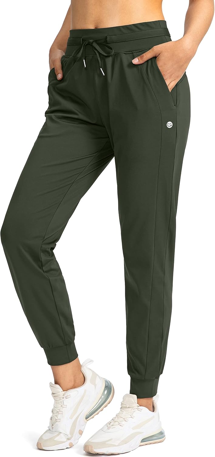 G Gradual Women's High Waisted Joggers with Zipper Pockets