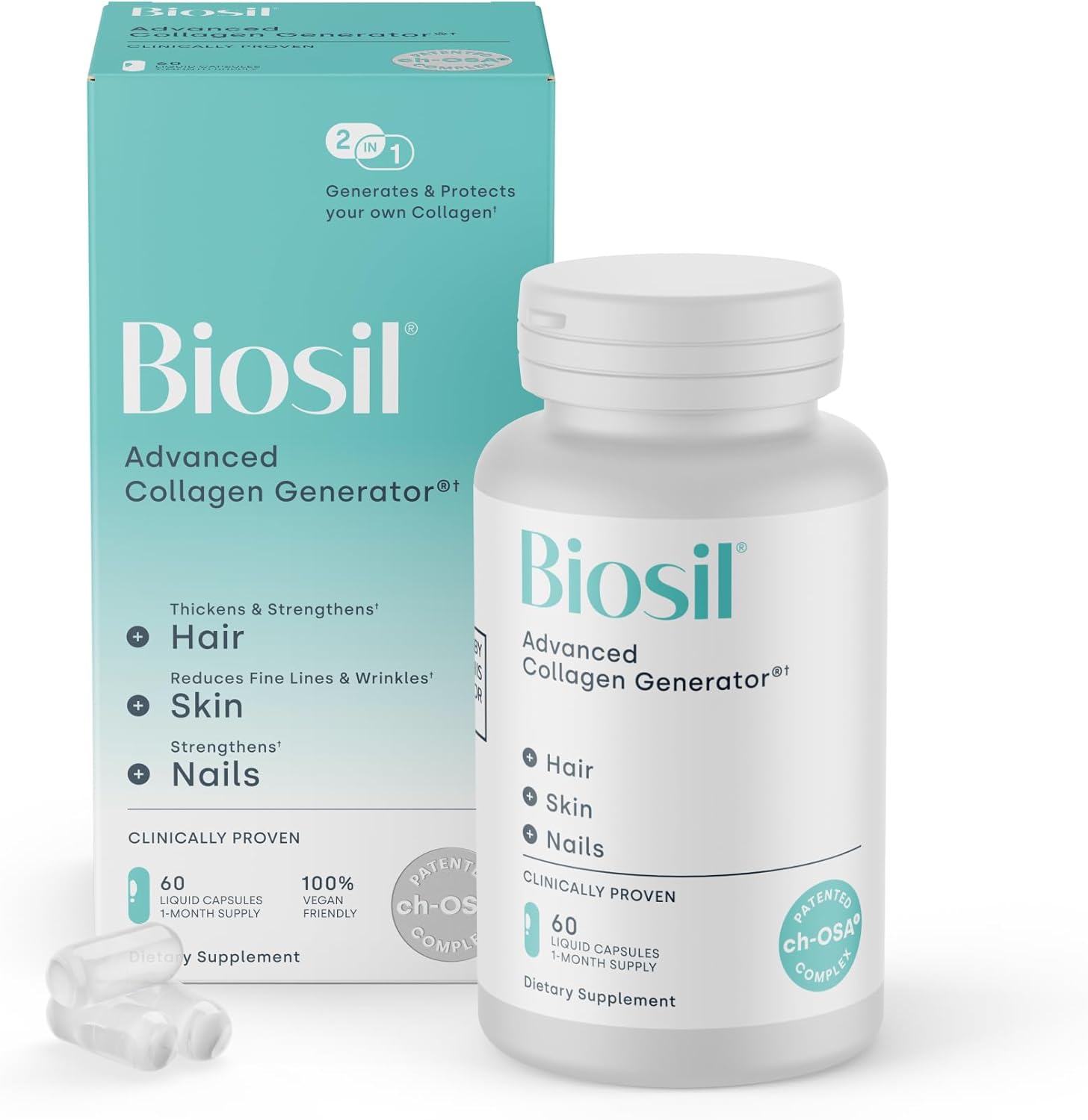 Biosil Collagen Booster Supplement for Skin, Hair, and Nails