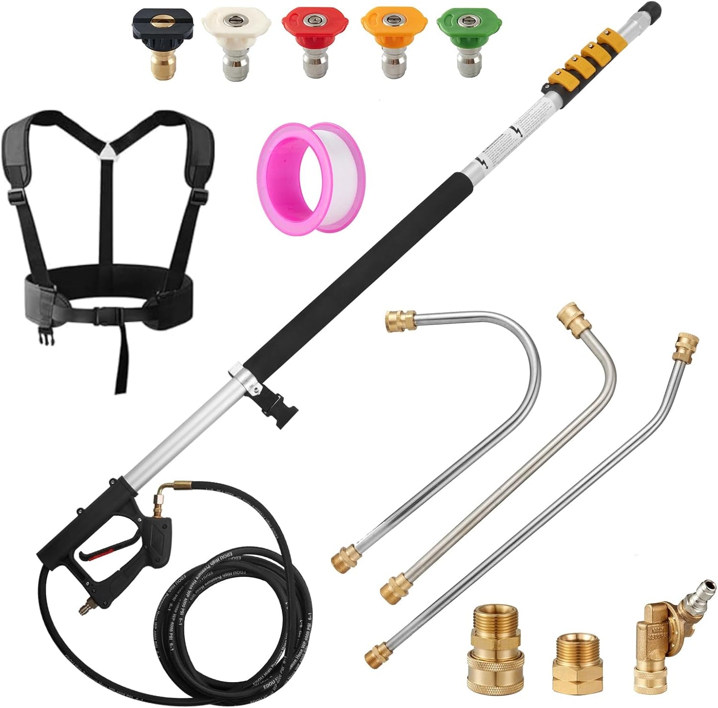 Tecoloy 24 FT Telescoping Pressure Washer Wand for Easy Cleaning