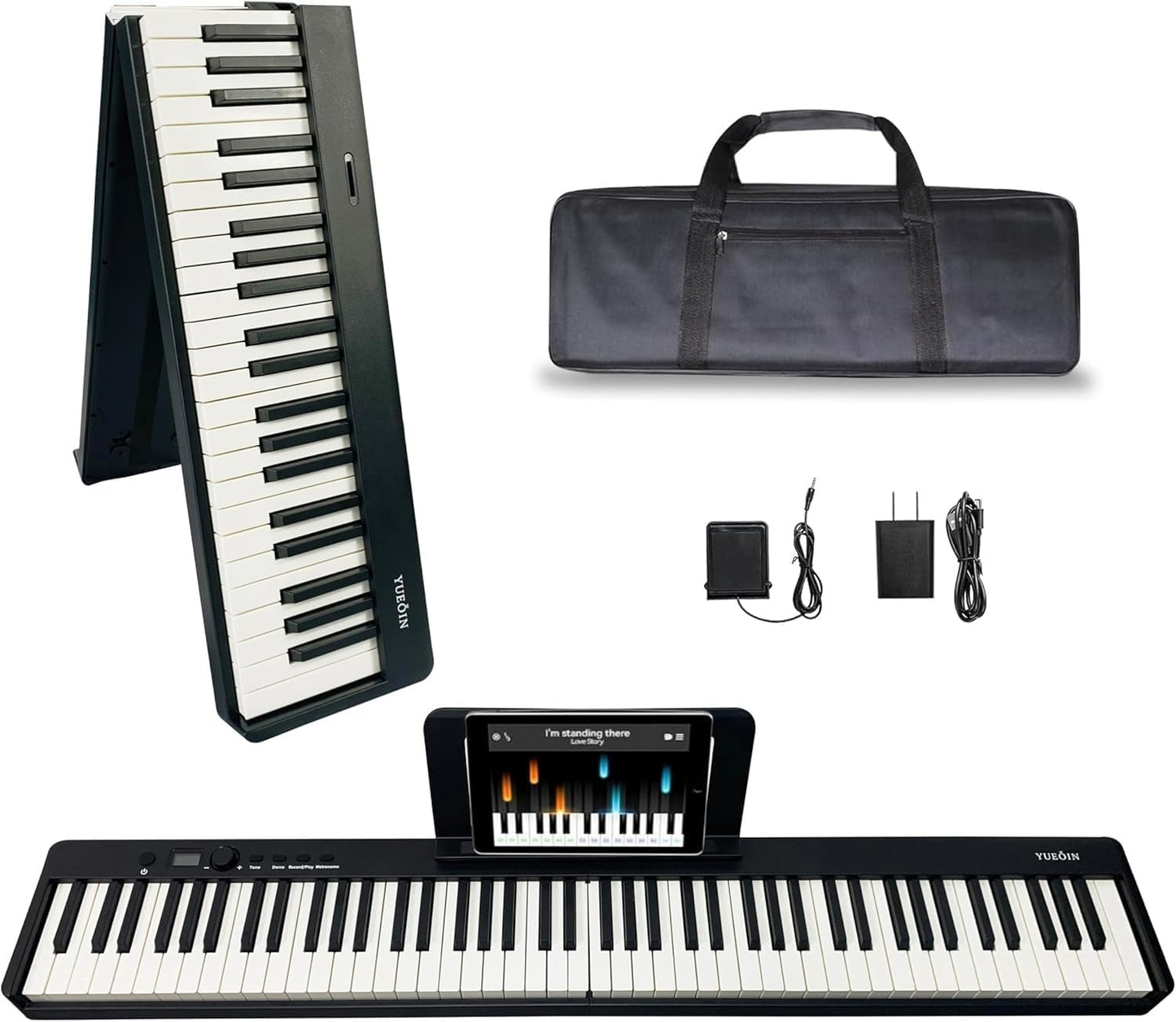 88 Key Foldable Digital Piano with Semi-Weighted Keys for All