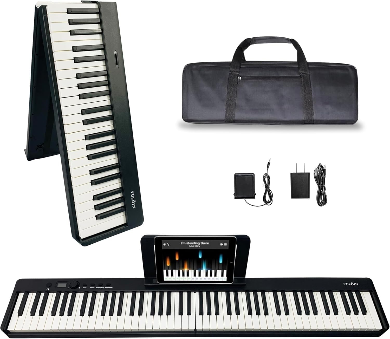 88 Key Foldable Digital Piano with Semi-Weighted Keys for All