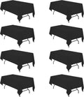 Black Tablecloths for 6 Foot Rectangle Tables 60 x 102 in - 8 Pack
