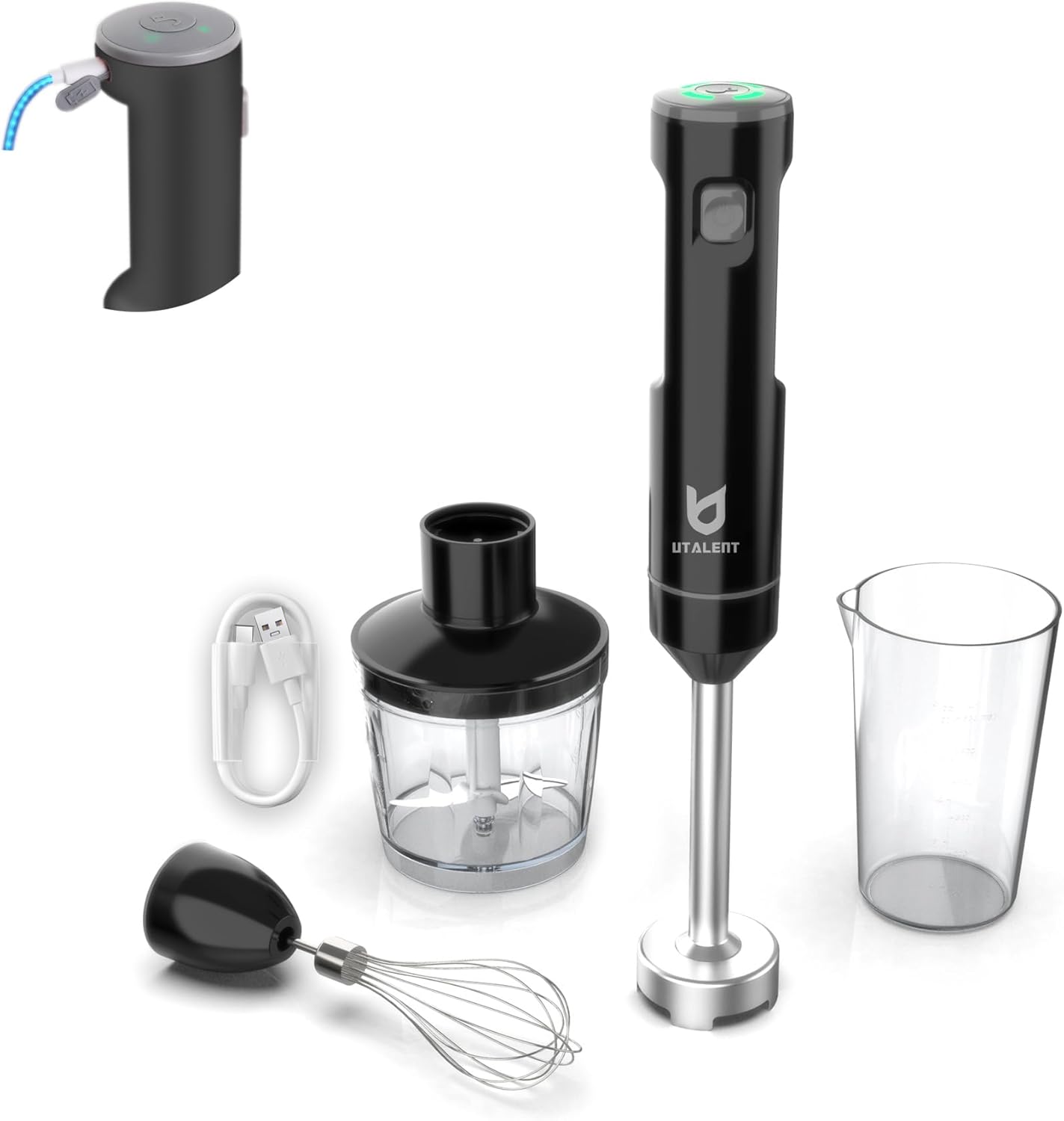 UTALENT Cordless Hand Blender | Rechargeable & Versatile!