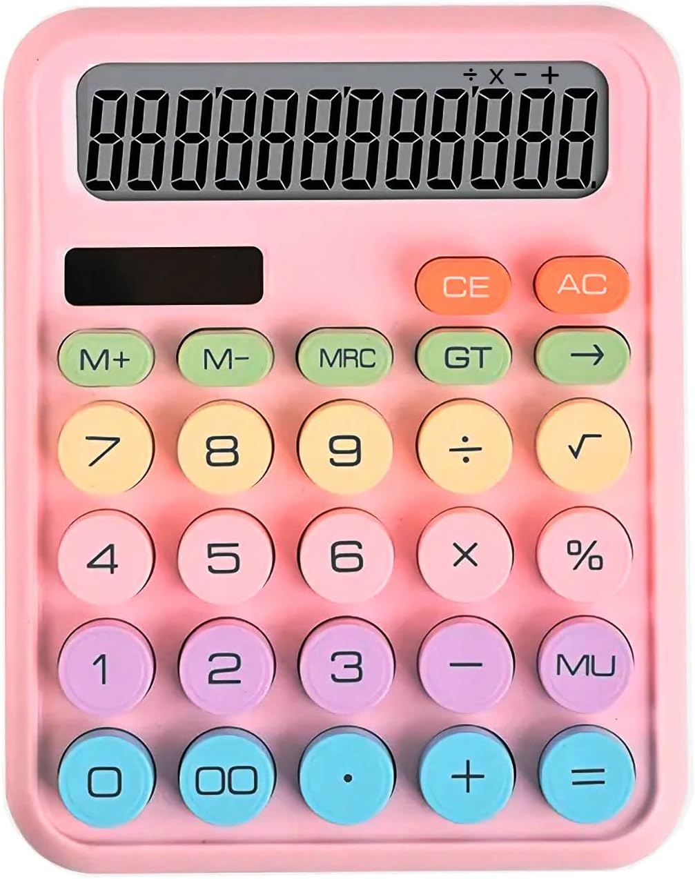 NUOSWEK Pink Dual Power Calculator - Easy, Colorful Efficiency