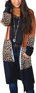 Dokotoo Womens Printed Open Front Cardigan Sweater - Lightweight