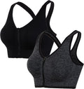 Hiking Gril Women's Zip Front Sports Bra - Comfortable Post-Surgery it