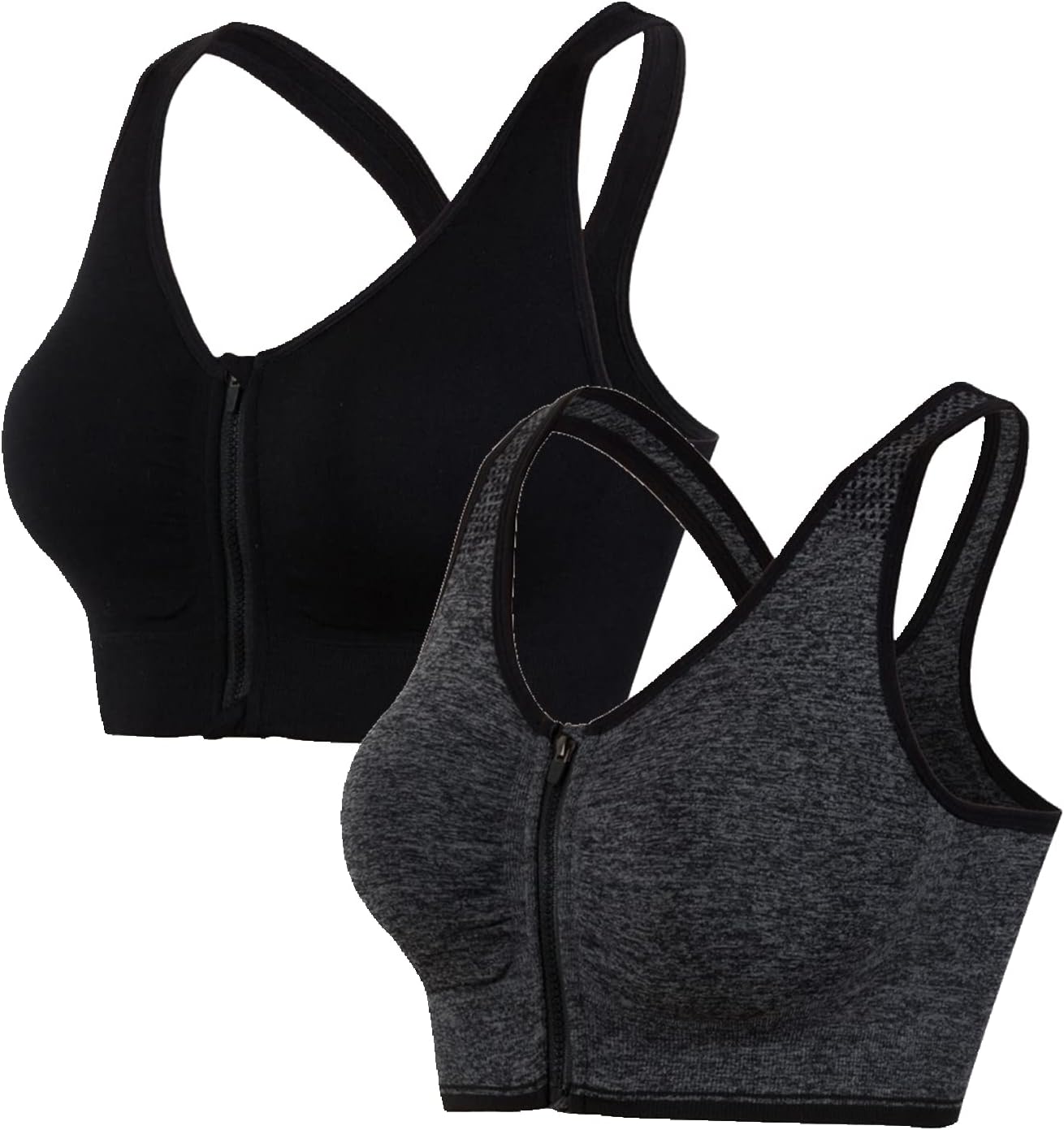 Hiking Gril Women's Zip Front Sports Bra for Comfort & Support