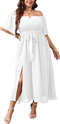 Plus Size Formal Dresses for Women - Off The Shoulder Maxi Dress