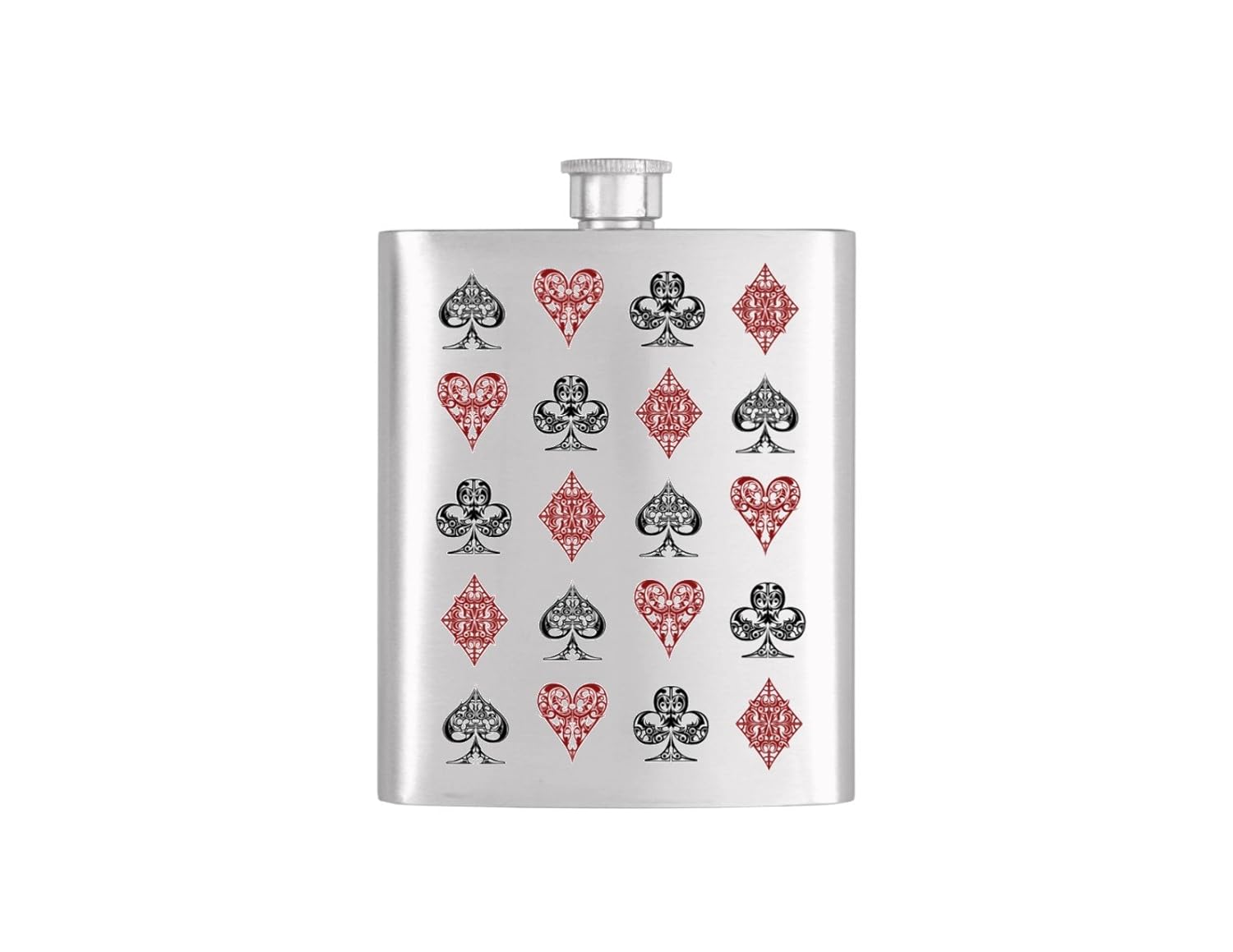 Stainless Steel Poker Flask - 8 oz, Bottoms Up Flasks