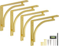 Classic Brass Heavy Duty Shelf Brackets 8 in Gold - Strong Support