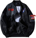 Apollo Inspired Mens Slim Fit Bomber Jacket with NASA Patches