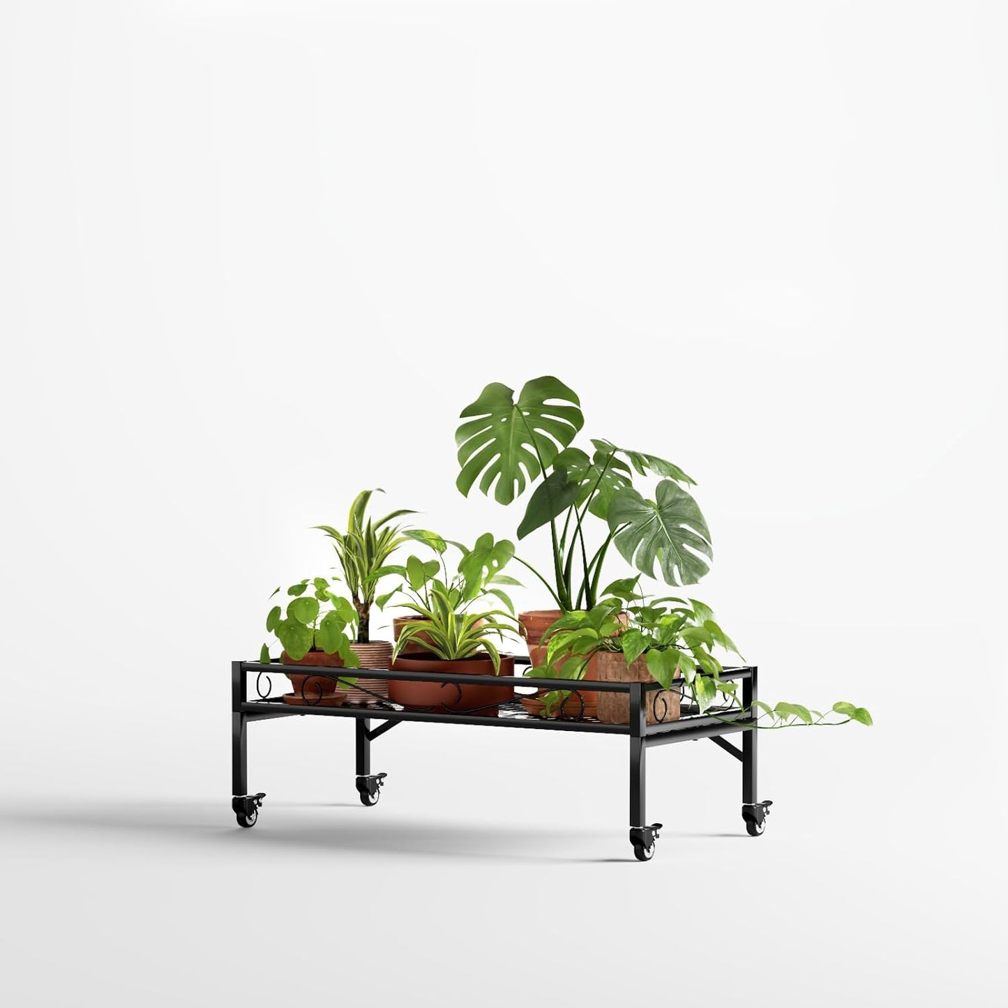 Zhongma Sturdy Metal Plant Stand with Wheels for Indoor Outdoor
