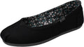 Skechers BOBS Women Plush-Linen Back Ballet Flat - Cushioned Canvas