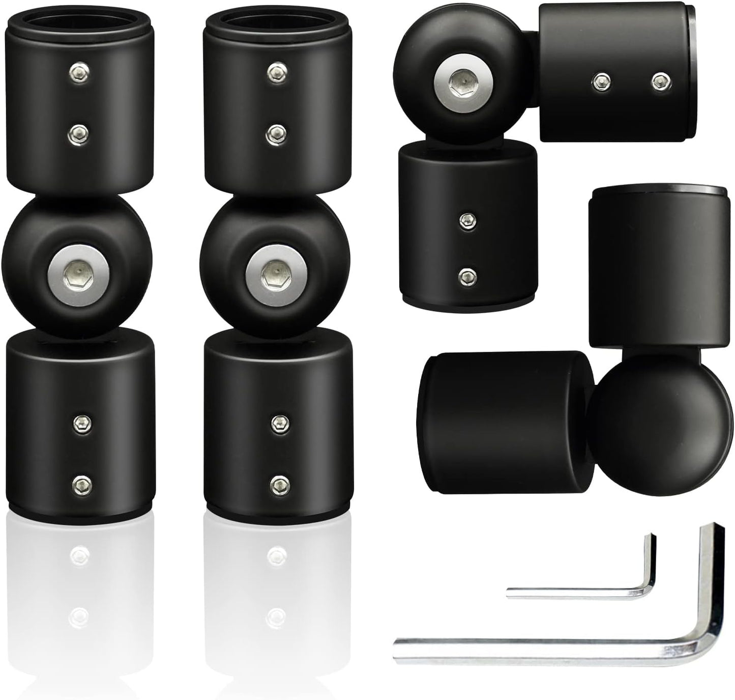 Set of 4 Heavy Duty Corner Rod Connectors for Bay Windows