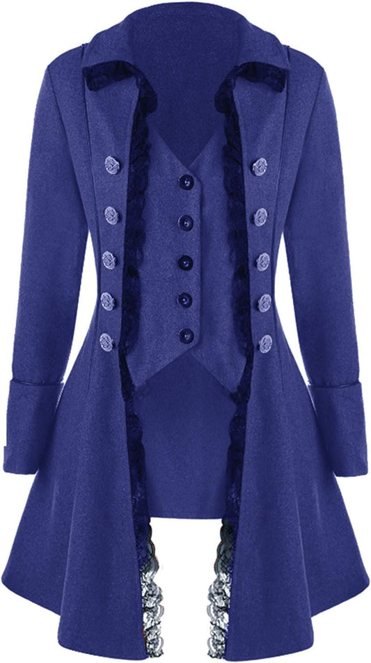 VNVNE Women's Gothic Steampunk Corset Halloween Costume Coat
