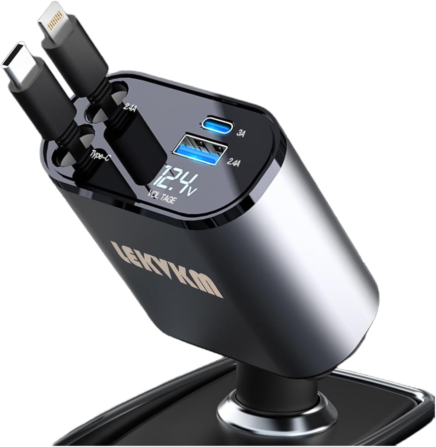 Fast 4-in-1 Car Charger for iPhone & Samsung - LEKVKM
