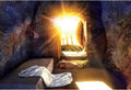 DASHAN 12x8ft Polyester Easter Tomb Cross Christian Backdrop - Wrinkle