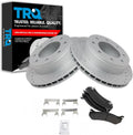 TRQ Rear Performance Drilled Slotted Brake Rotor Pad Set for Chevy