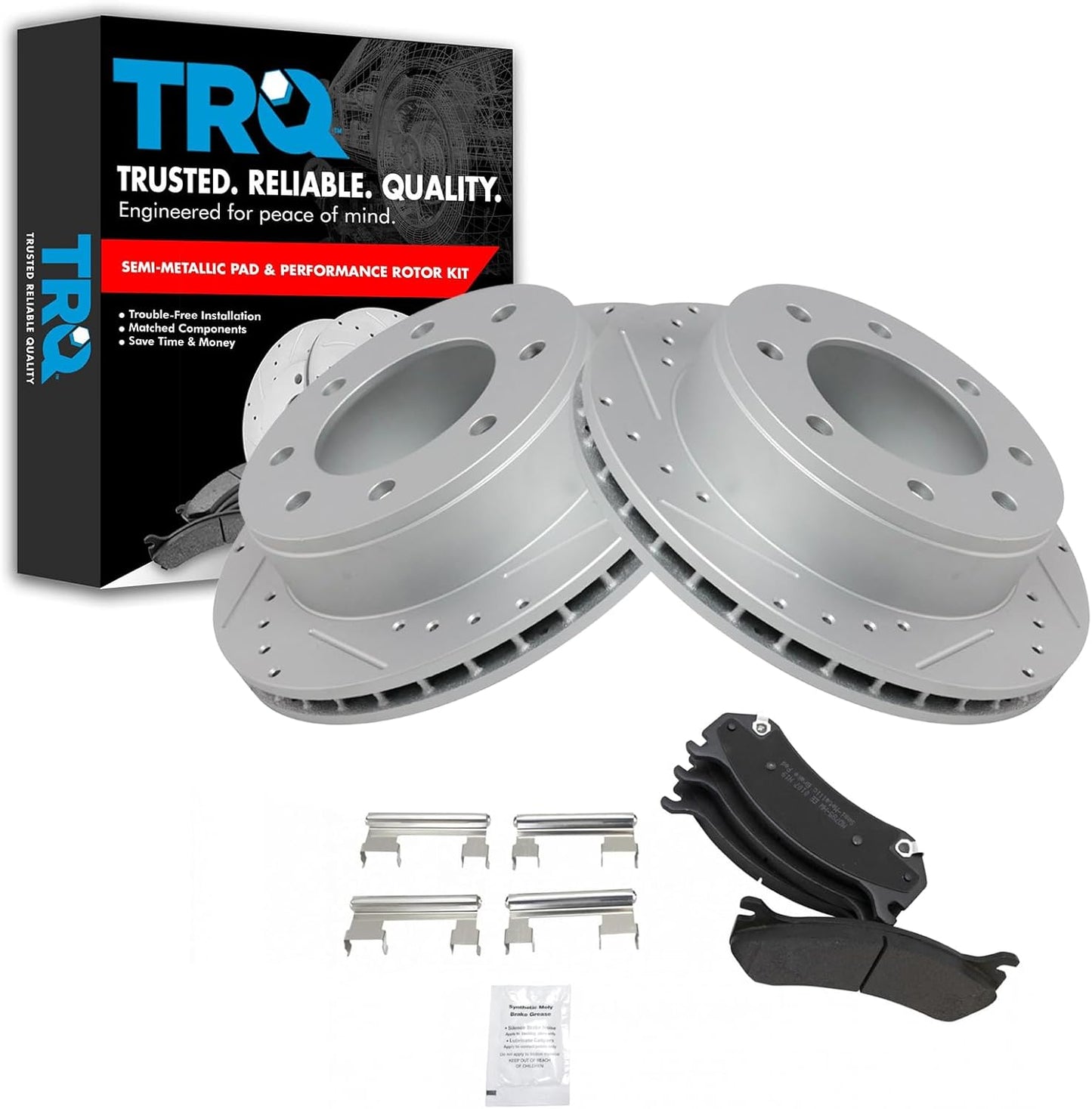 TRQ Rear Performance Drilled Slotted Brake Rotor Pad Set Review