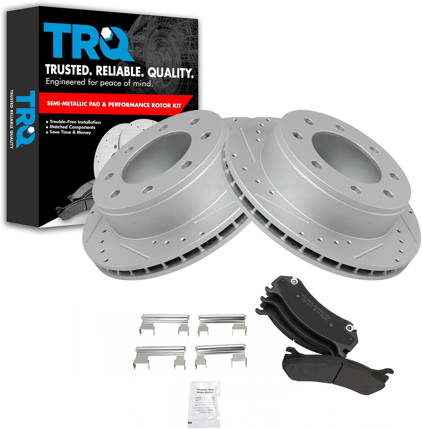 TRQ Rear Performance Drilled Slotted Brake Rotor Pad Set Review