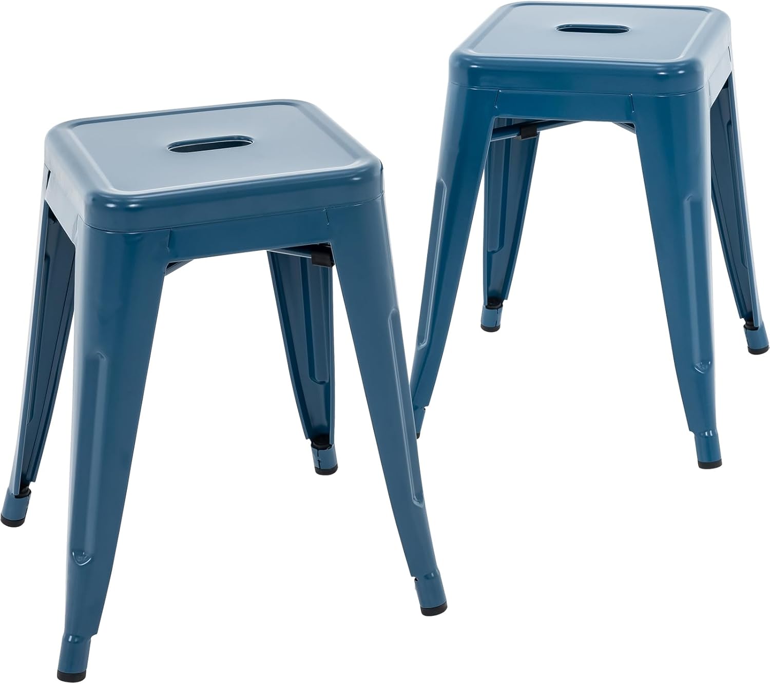 Brage Living 18 Inch Industrial Metal Stools Set of 2 for Dining
