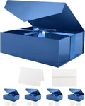 Blue Magnetic Gift Boxes Pack of 5 - Large Glossy Ribboned Boxes
