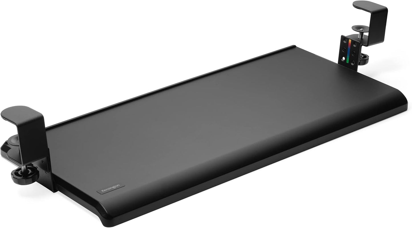 Ergonomic Clamp-On Keyboard Tray by Kensington - Smartfit Adjustable, Cable Management - Black 13.3x32.4