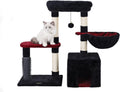 Hoopet 32-In Cat Tree Gothic Black & Red - Compact Condo & Scratcher