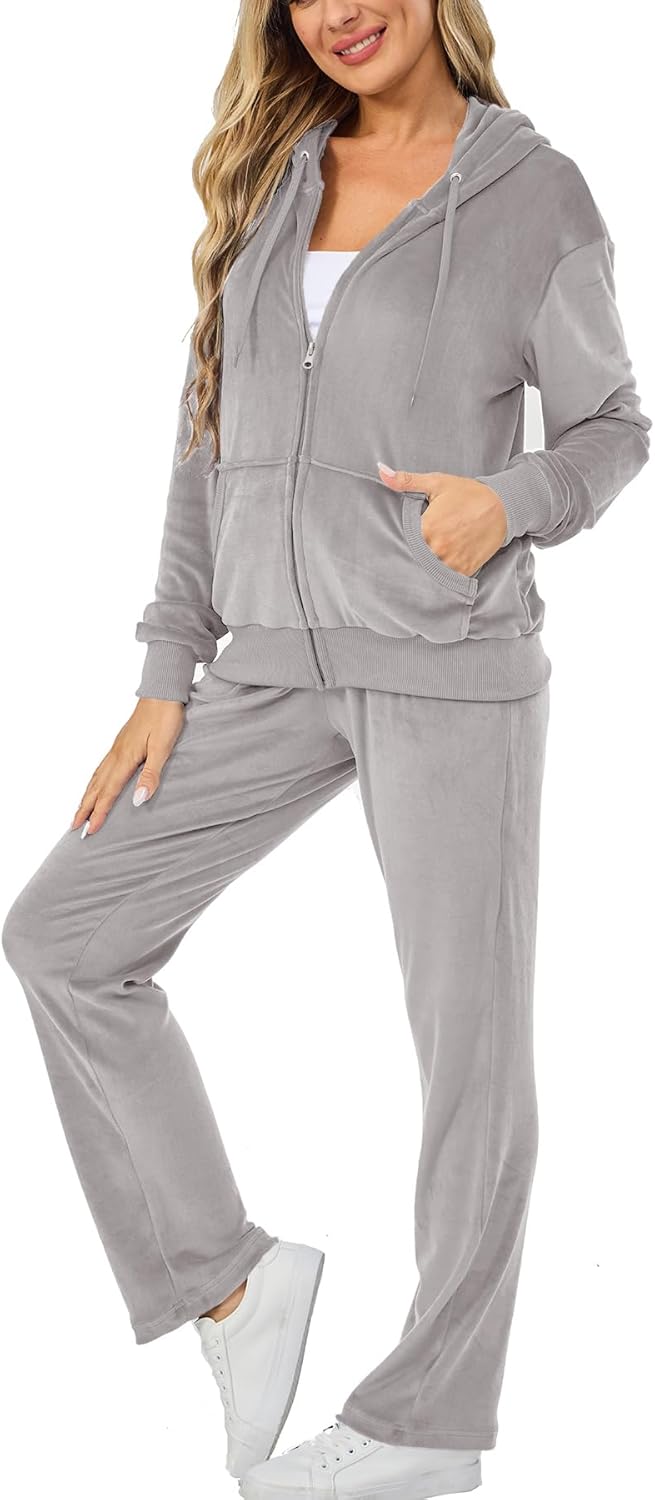 Velour Track Suits for Women Set - Cozy Fall Sweatsuits