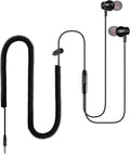 Extra Long Earbuds for TV & PC with 12FT Coiled Cable - Comfortable