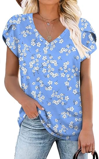 CATHY 2023 Womens Summer Tunics Short Sleeve Casual T-Shirts