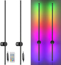 RGB LED Wall Sconces Set of Two with Remote - Dynamic Color Ambience