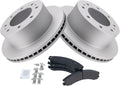 TRQ Rear Metallic Brake Pad & Coated Rotor Kit Compatible with Chevy