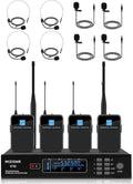 4 Channel Wireless Lapel Microphone System - 300ft Range Reliable