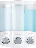 TRIO 3-Chamber Soap and Shower Dispenser for Clutter-Free Showers