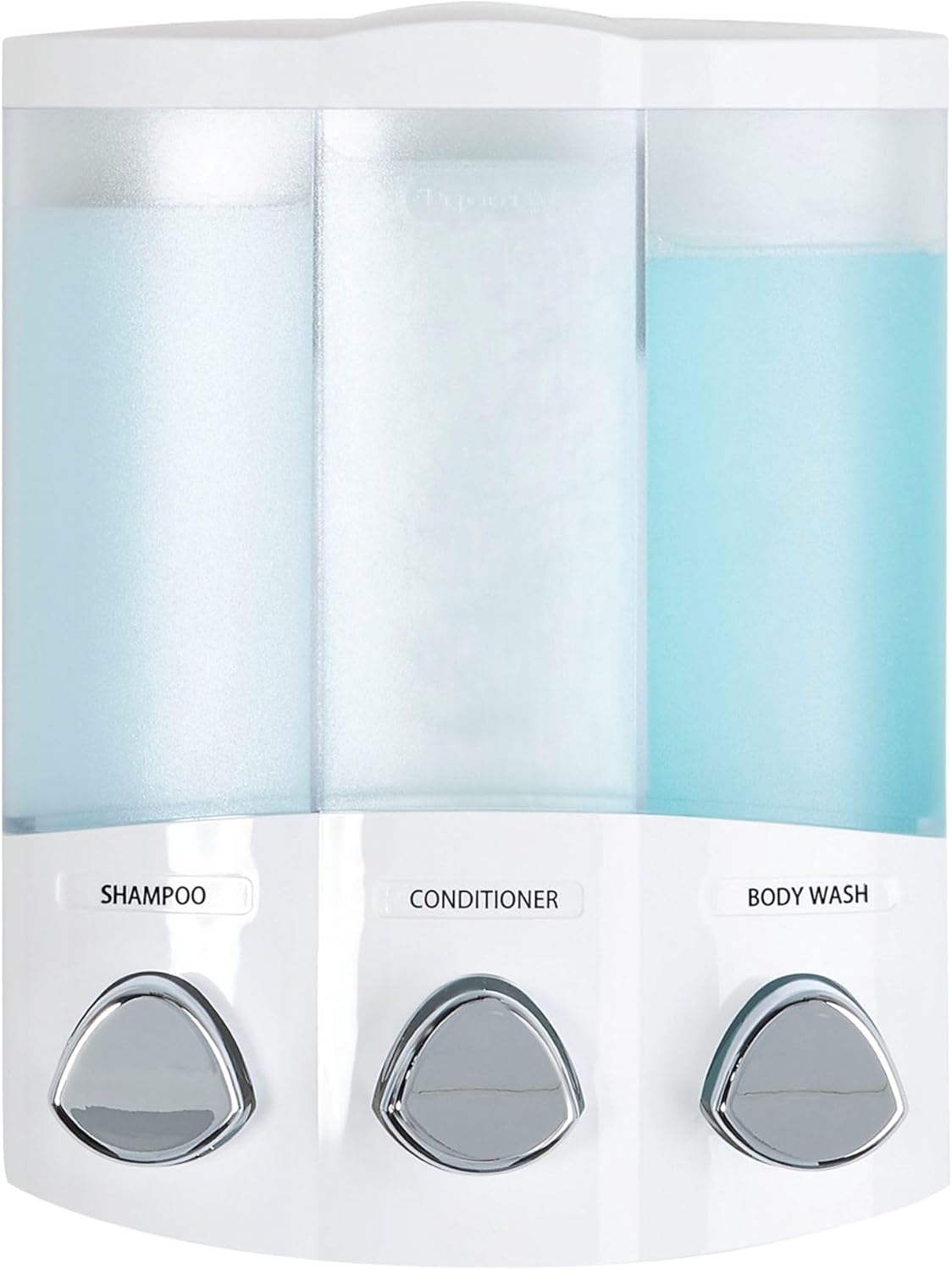 TRIO 3-Chamber Soap and Shower Dispenser for Clutter-Free Showers