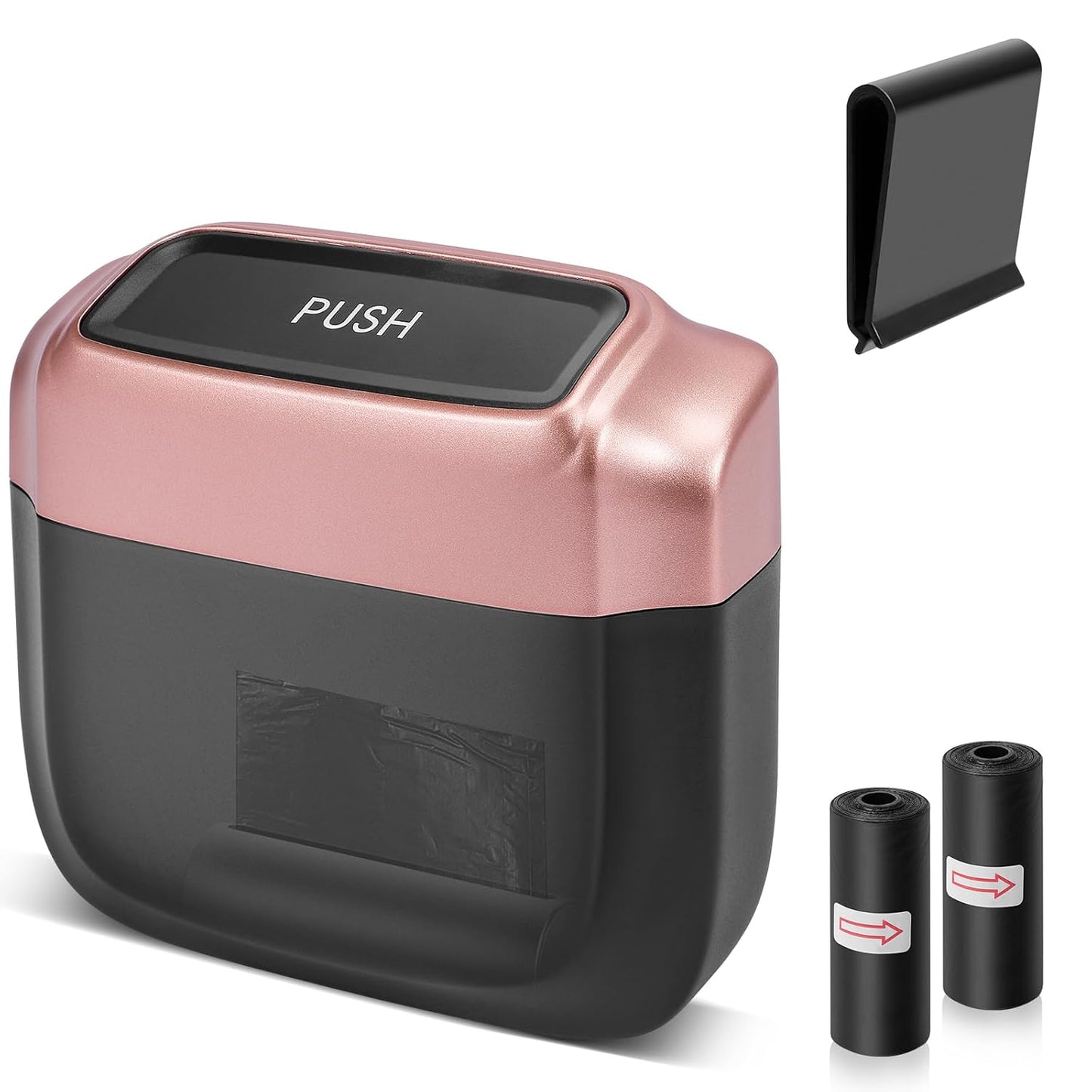 Xapwell: Leak-Proof Pink Car Trash Can with Storage Bag
