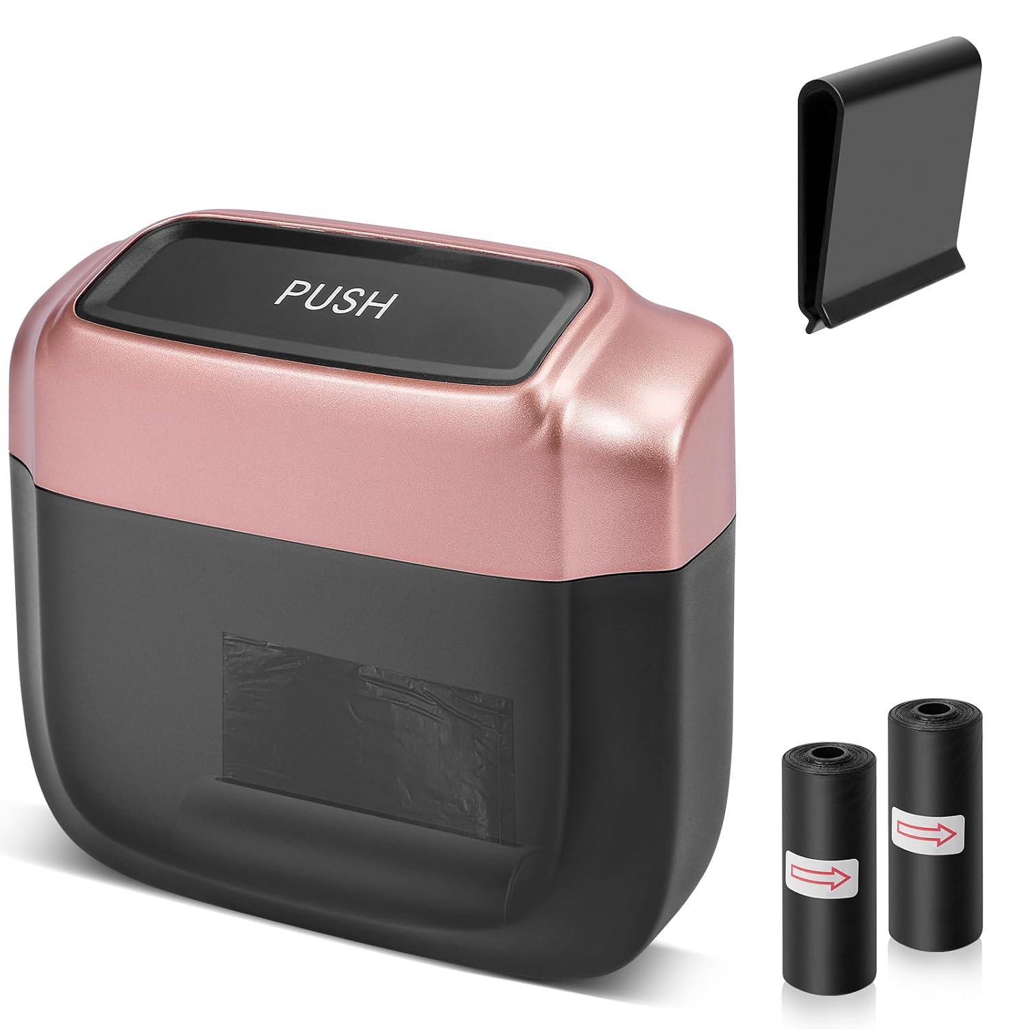 Xapwell: Leak-Proof Pink Car Trash Can with Storage Bag