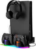 PS5 Wall Mount Kit with Charging Station - Fast Dual Controller Charge
